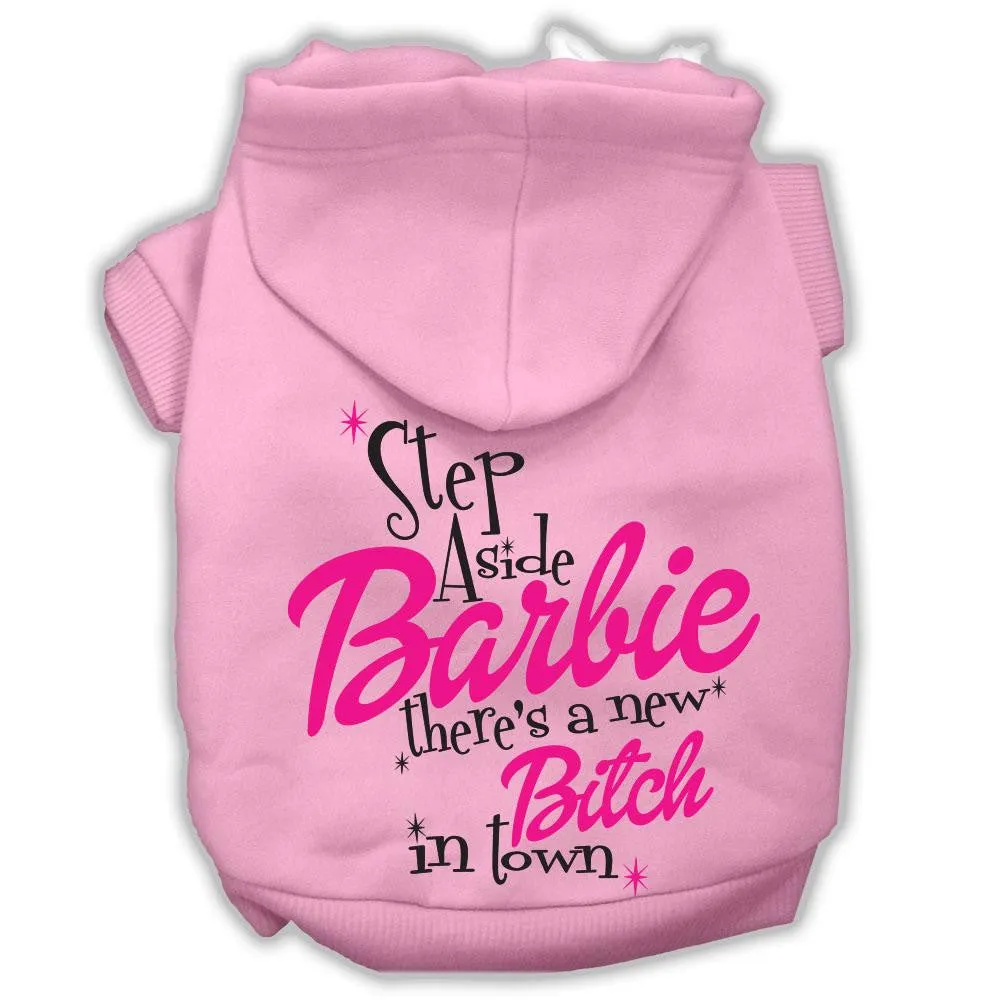 New Bitch In Town Screenprint Hoodie Light Pink L (14)