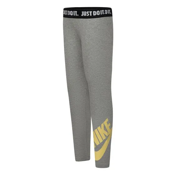 NIKE JUNIOR LEGASEE GREY/GOLD TIGHTS