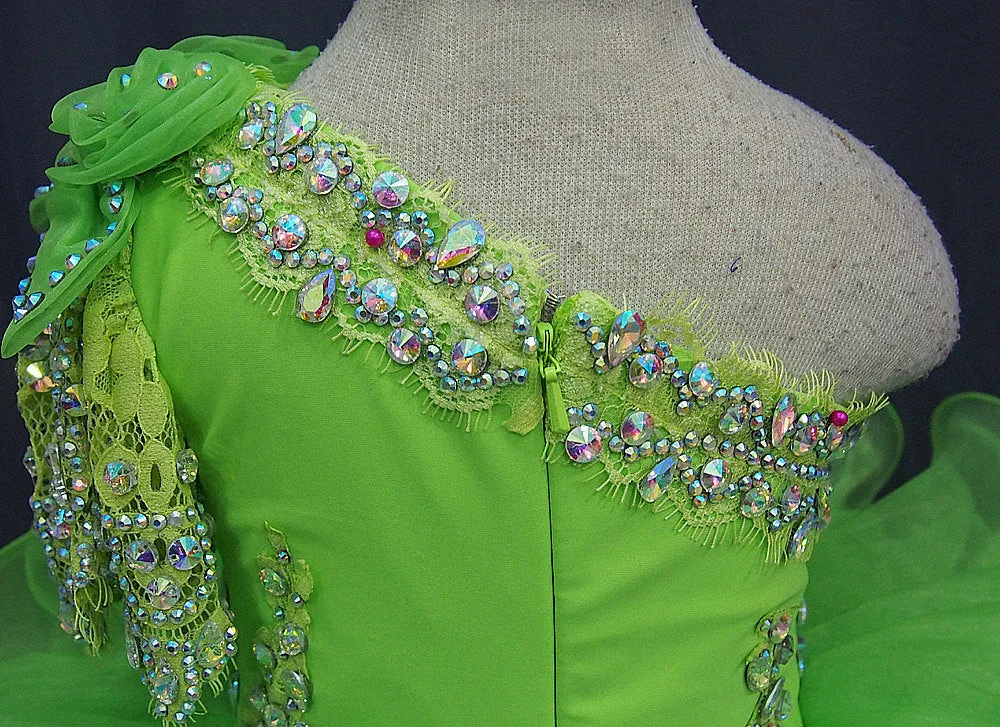 One Shoulder Toddler/Baby Girl Glitz Cupcake Pageant Dress