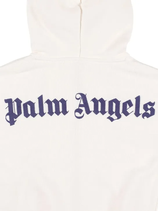 Palm Angels   Logo zip cotton hoodie 