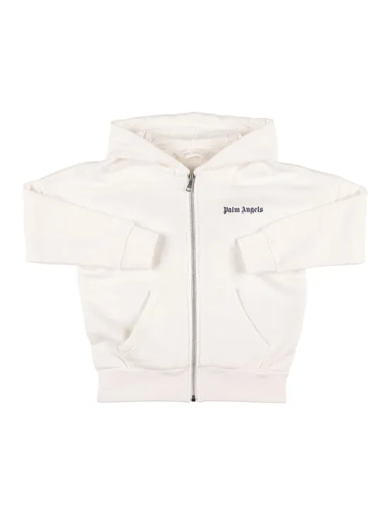 Palm Angels   Logo zip cotton hoodie 