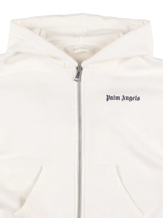 Palm Angels   Logo zip cotton hoodie 