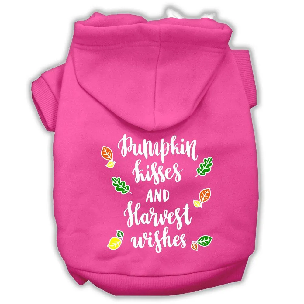 Pumpkin Kisses Screenprint Dog Hoodie Bright Pink Xl (16)