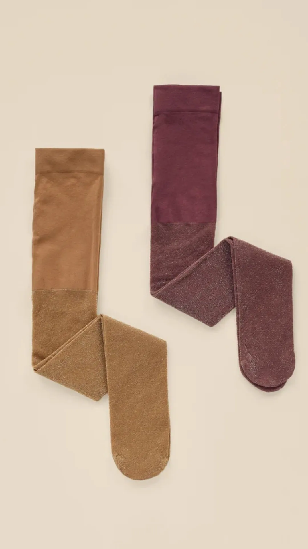 Shimmer Tights in Golden & Fig by Noralee