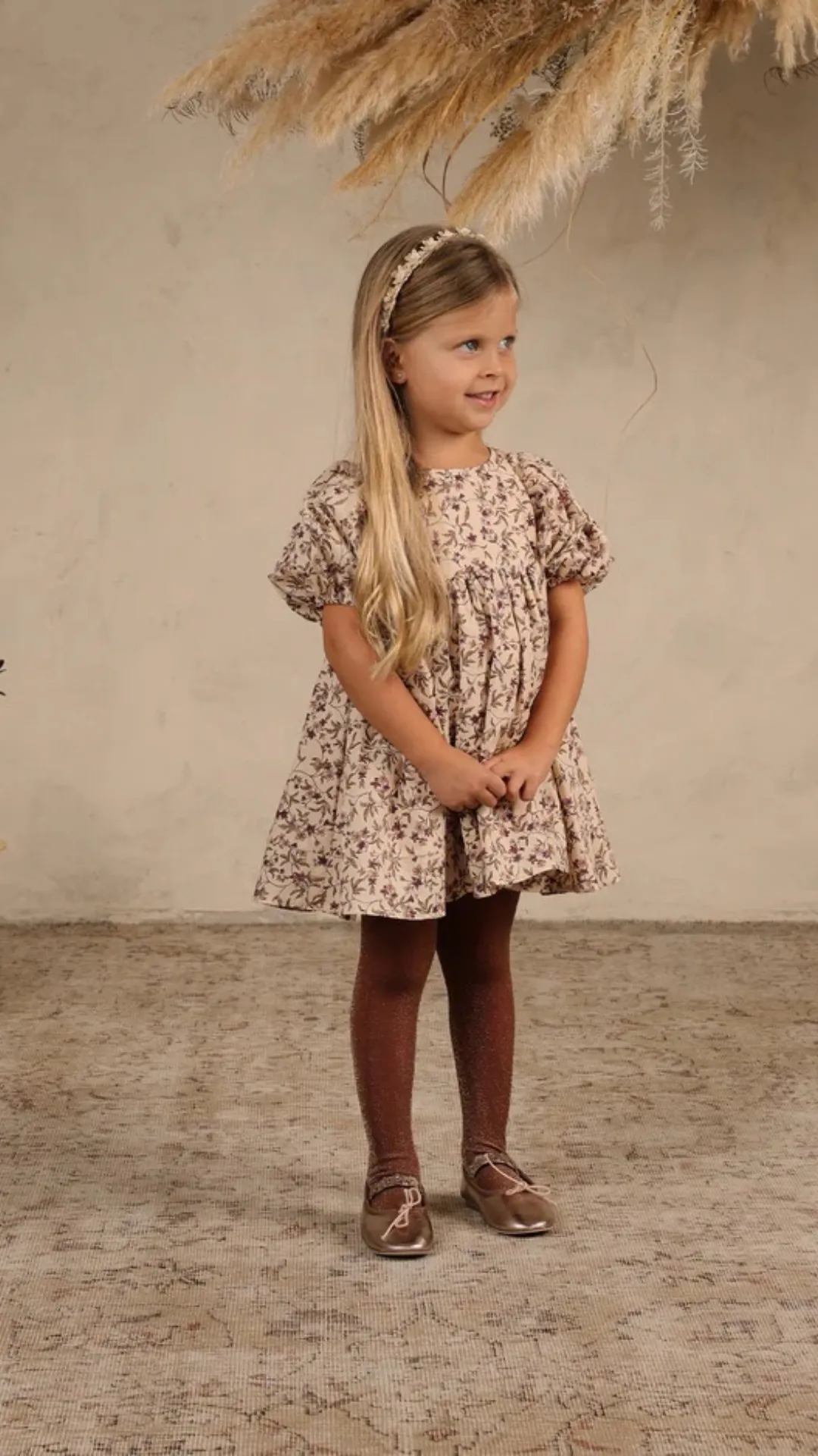 Shimmer Tights in Golden & Fig by Noralee