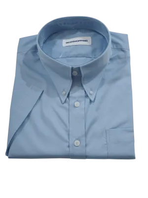 Short Sleeve Shirt | 60S Mod Style Sky Color Shirt For Man