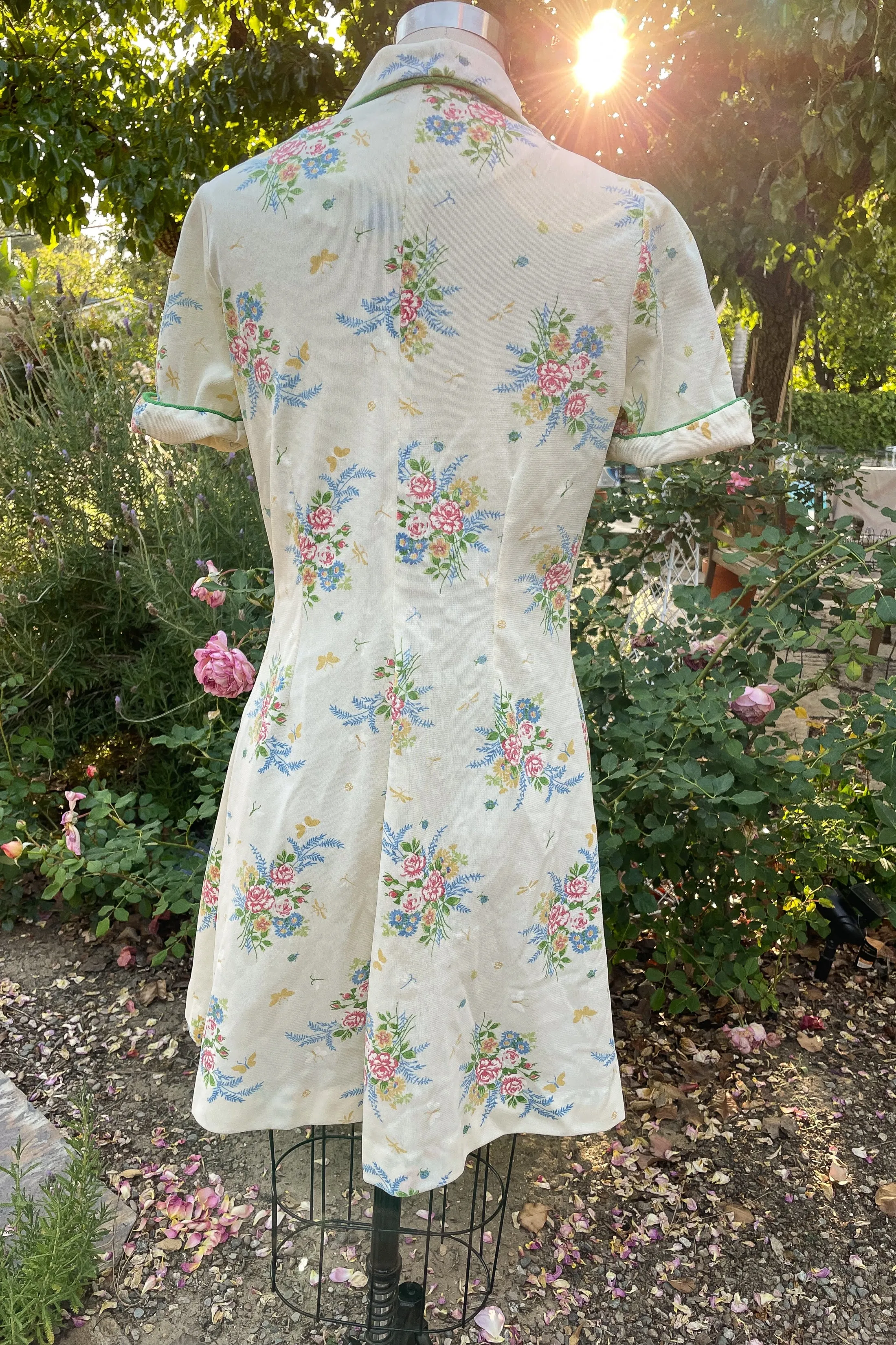 SOLD Vintage 60s Mod Mini Dress, 70s Floral Print Short Dress by Sears M