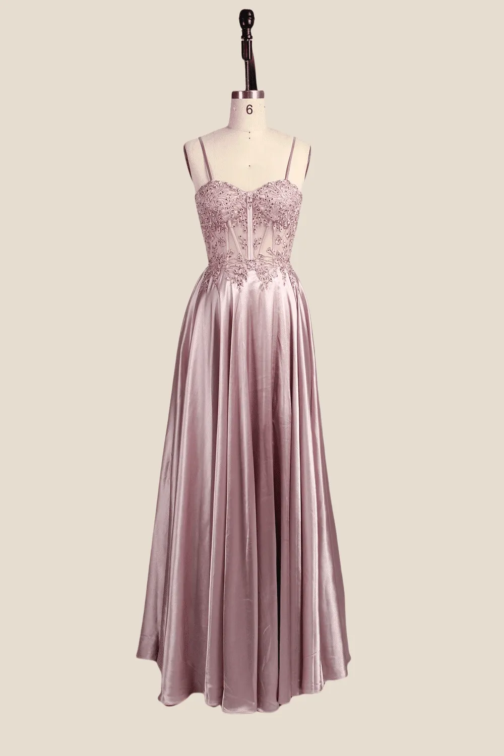 Spaghetti Straps Green Embroidery Long Dress