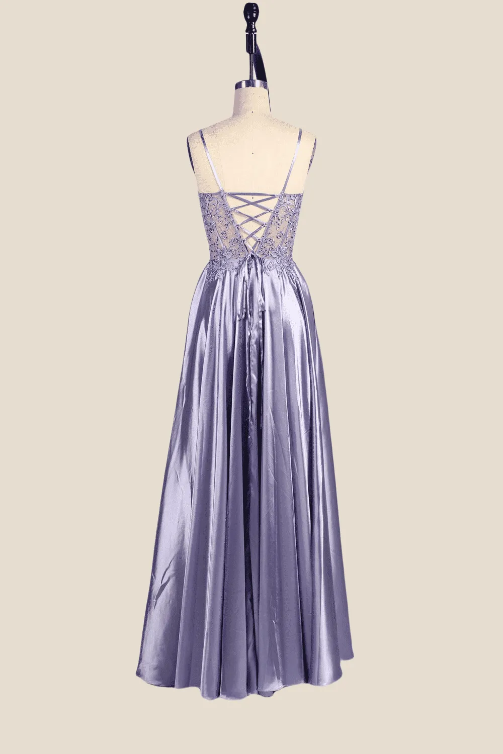 Spaghetti Straps Green Embroidery Long Dress