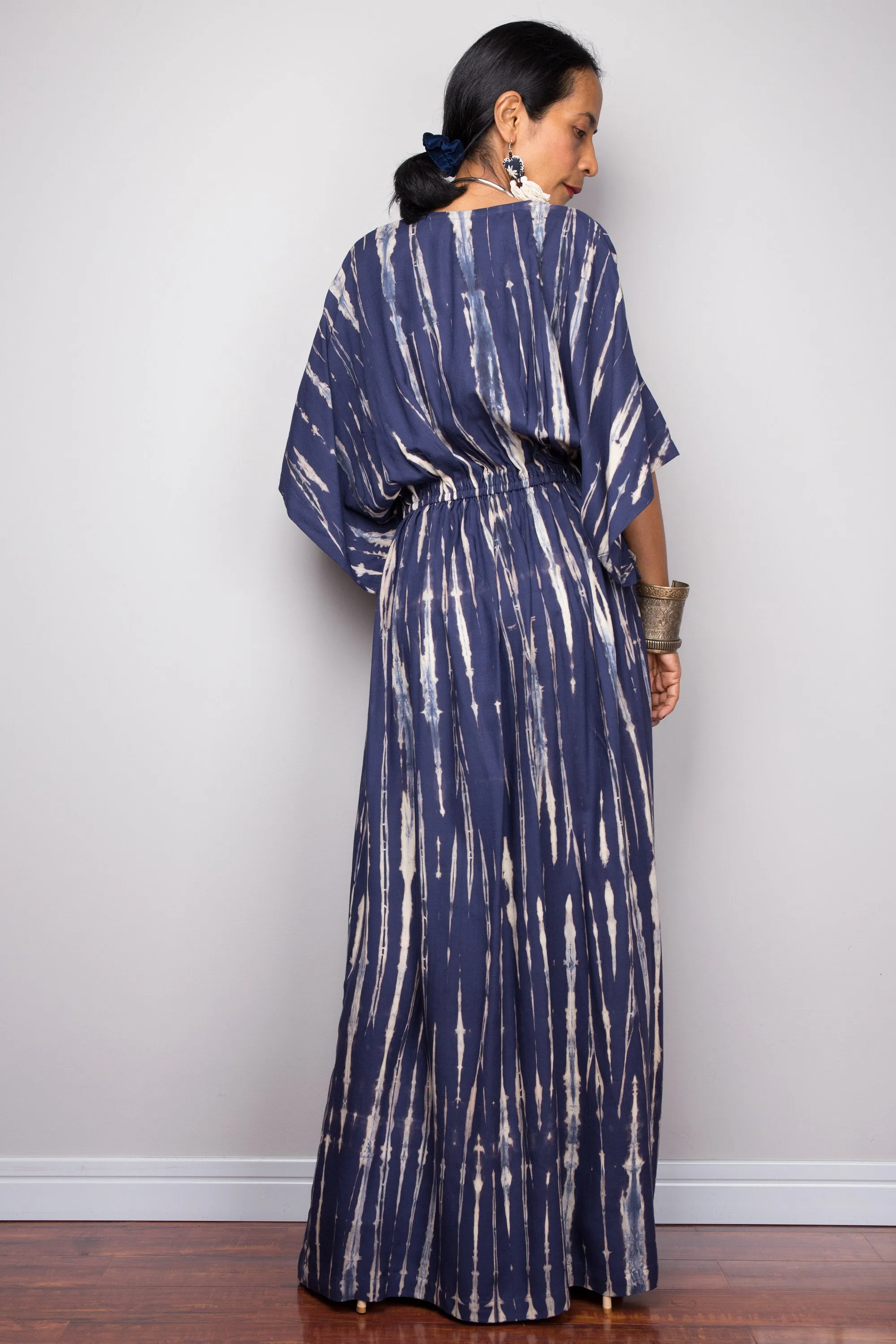 Tie dye kimono kaftan dress