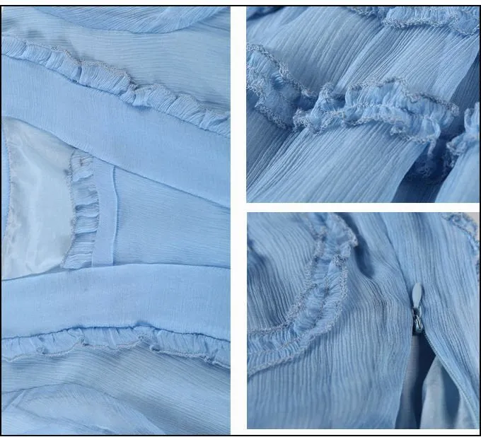 Veronica Baby Blue Victorian Ruffled Dress